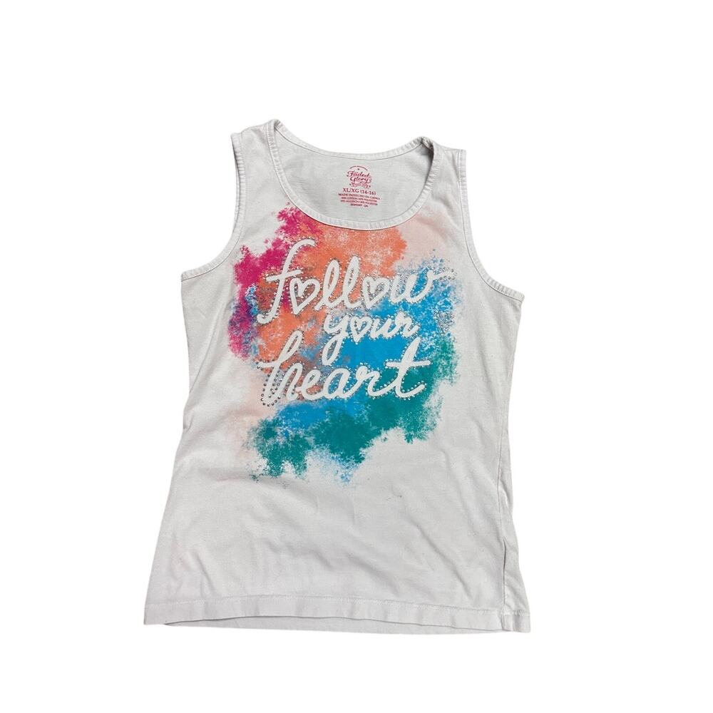 Fade Glory Multicolor Follow Your Heart Tank Top, Small